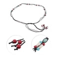 thumbnail image 4 of Unique Bargains 1 Pc Adjustable Waist Belt Bohemian Tie Belt Bohemian Colored Beads Pattern Black, 4 of 5
