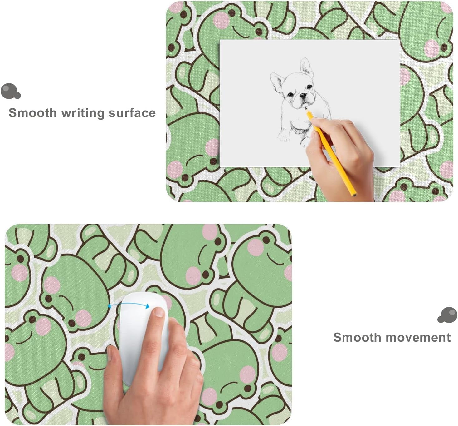 Kawaii Frogs Large Mouse Pad, Gaming Mouse Pad Extended Computer Keyboard Mouse Pads Non-Slip Desk Mat for Office Home Gamer, 31.5 x 15.7 inch