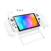 Crystal Clear Cover Case Compatible with Nintendo Switch OLED Model and Joy-Cons Controller-Transparent