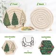 thumbnail image 4 of Yayeee 6 PCS Drink Coasters with Holder Set Woven Absorbent Round Tabletop Hot Pad, Hand Drawn Christmas Stars, 4 of 7