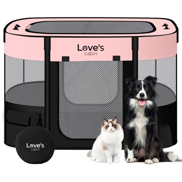 Casa Refugio para Mascotas Love's Cabin - Tienda Jaula para Cachorros para Interior y Exterior