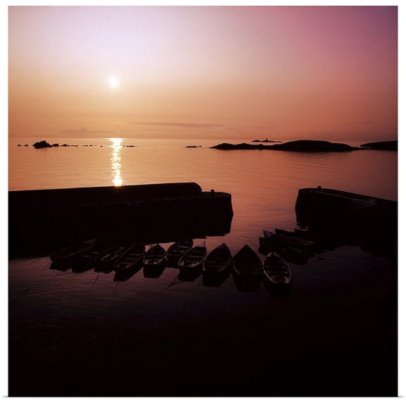 Great BIG Canvas | "Coliemore Harbour, Co Dublin, Ireland; Sunrise Over A Harbour" Art Print - 20x20