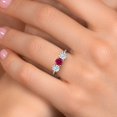 thumbnail image 4 of Gem Stone King 925 Silver and 10K Yellow Gold Red Created Ruby and White Moissanite Engagement Ring for Women | 1.60 Cttw | Round 5MM | Gemstone July Birthstone | Size 5, 4 of 7
