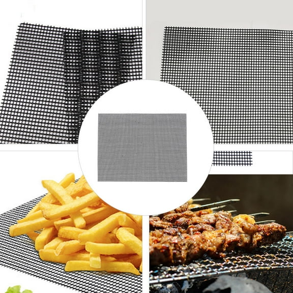 HOOWIFFY Non-Stick Barbecue Grill Mat Set of 3, Reusable BBQ Cooking Mats for Outdoor Grilling and Oven Use