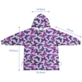 thumbnail image 7 of Purple Butterfly Pattern Blanket Hoodies for Kids 6-13YR Oversize Wearable Blanket Hoodies for Boys Girls Teens, 7 of 7