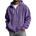 thumbnail image 2 of Mens Corduroy Hoodies Zip Up Oversized Long Sleeve Hooded Jacket Drawstring Hooded Cardigan Casual Fall Winter Streetwear Daily Wear, 2 of 5