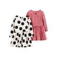 thumbnail image 2 of Carter's Child of Mine Baby and Toddler Girl's Long Sleeve Dress, 2 Pack (12M-5T), 2 of 5