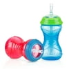 Nuby 10oz Clik-It Cup with Flexi-Straw 2 Pack, Boy Assortment