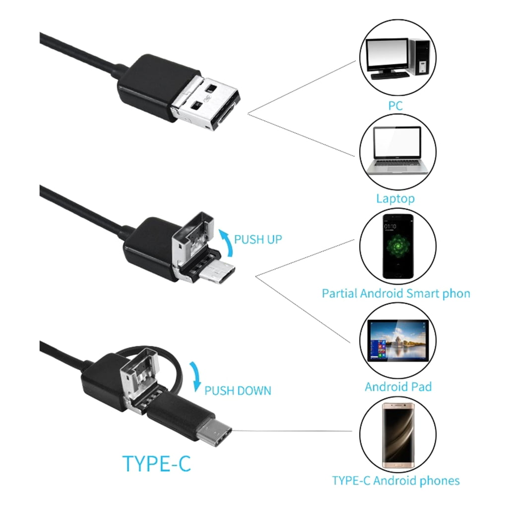 Yammee Industrial Inspection Camera Multifunctional Camera Borescope USB Phone Inspection Camera Car Repair for Maintenance