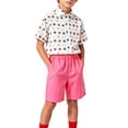 thumbnail image 2 of hoksml Boys Polka Dot Short Sleeve Shirt and Elastic Shorts Set, Back to School Outfit, Breathable 2PCS, Machine Washable Uniform Alt, 2 of 6