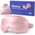 thumbnail image 1 of wonima11 Umisleep Pure Soft Silk Sleep Mask [22 Momme 6A], Light Blocking Eye Mask with Upgraded Nose Pad, Breathable Sleeping Mask for Women Men, Elastic Bindfold with Travel Pouch,Pink, 1 of 1