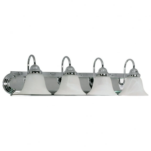 Nuvo Lighting 60-318 Ballerina - 4 Light - 30 in. - Vanity - with Alabaster Glass Bell Shades