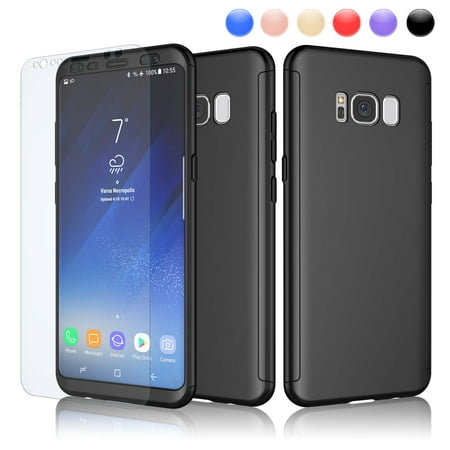 Galaxy S8 Plus Case, Galaxy S8 Plus 6.2" Screen Protector, Njjex Thin Premium Dual Layer Hard Case For Galaxy S8 Plus with Tempered Glass Screen Protector For Galaxy S8 Plus (2017) SM-G955 -Black