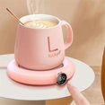 thumbnail image 5 of tazas de porcelana con calefacción inteligente, alfombrilla para taza de café con temperatura constante, alfombrilla térmica USB, color rosa y verde, 5 of 5