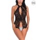 thumbnail image 1 of Lencería de mujer Mono de encaje sexy Ropa de dormir Body Ropa interior hueca, XXL, Negro AweSitey XX000097-18, 1 of 7