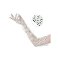 thumbnail image 3 of INSPIRE CHIC Women's Polka Dot Mesh Gloves Lace Tulle Extra Long Evening Glove 1 Pair One Size White Black Dots, 3 of 6