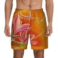 thumbnail image 2 of Picia Orange Flower Psychedelic pattern Mens Swim Trunks with Compression Liner Stretch Beach Shorts Quick Dry with Zipper Pockets No-Chafing Board Shorts-X-Large, 2 of 9