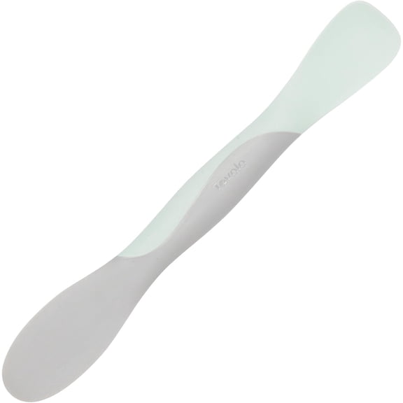 Tovolo Scoop and Spread Large Dual End Blue Haze and Oyster Gray Silicone Sandwich Spreader Tool with Nylon Handle, BPA Free Dishwasher Safe Silicone and Nylon Tool for Spreading and Scooping
