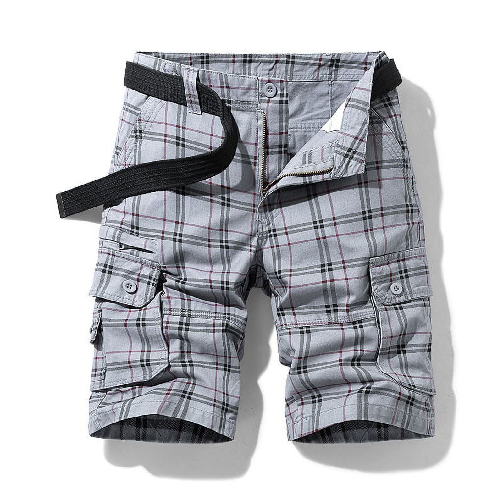 新しく着き Men's Men Pants Gym JHLZHS Fashionable Work Printed Plaid Clothing