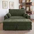 thumbnail image 5 of Marrber 51.6" Convertible Pull-Out Sofa Bed Sleeper Loveseat with Backrest, suitable for small spaces, chenille dark green, 5 of 7