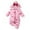 A-Pink114, variant on JAJAHO Baby Girls Hooded Snowsuits Long Sleeve Rainbow Printed Romper With Zipper Front Cozy Outfit For Toddler Playwear Cozy One-Pieces
