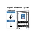thumbnail image 5 of GDF Studio 3-Tier Rolling Garment Rack with Adjustable Shelves, Rod and Side Hooks, Black, 5 of 7