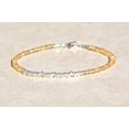 thumbnail image 3 of Citrine 3mm Rondelle Shape Faceted Cut Beads 7 inch Silver Plated Clasp Bracelet for men, women, unisex. Link Chain Stacking Bracelet.|LINK_02152, 3 of 4