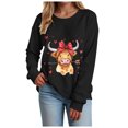 thumbnail image 6 of vigerkar Cow Valentine's Sweatshirt, Pink Heart Cow Sweater, Cute Crewneck Pullover for Women (Black, XL), 6 of 9