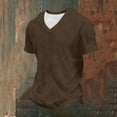 thumbnail image 5 of Short Sleeve Casual Shirts Tops Men's Fitness Home Wear Pajamas Fashion Loose Casual Solid Color T-Shirt Sports Short Sleeved Top Coffee Xxxxl, 5 of 8