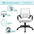 thumbnail image 6 of Lacoo Adjustable Mid Back Office Chair Mesh Swivel Desk Chair with Armrests, White, 6 of 7