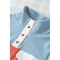 thumbnail image 3 of ABPHQTO Top de mujer de manga larga color block con botones naranja, 3 of 5