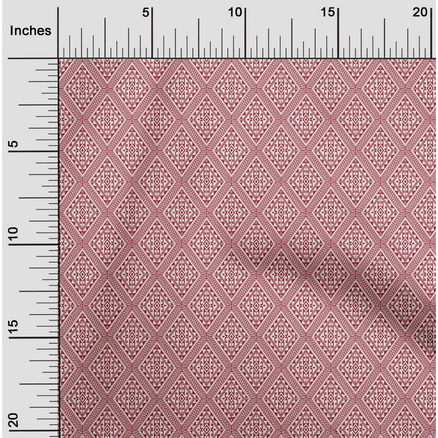 oneOone Cotton Cambric Fabric Argyle Geometric Printed Craft Fabric BTY 56 Inch Wide