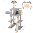 thumbnail image 5 of Alden Design 69.5" Cat Tree with Condo and Scratching Post Tower, Light Gray, 5 of 7