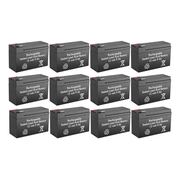 BatteryGuy PW9125 Module de Remplacement 72 EBM 12V 9Ah Piles SLA Équivalent de Marque (Rechargeable, Taux Élevé) - Quantité de 12