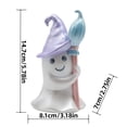 thumbnail image 2 of Ghost Sculpture, Cute Halloween Statue Ornaments, Holding Pumpkin Broom Halloween Ghost Figurines, Home Decor Accent for Bookshelf, Terrace, Bedroom, Tabletop, 2 of 9