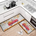 thumbnail image 2 of Red Truck Pumpkin Fall Kitchen Rugs Set 2Pcs Soft Standing Area Mat for Farmhouse Doormat Outdoor Harvest Decor 17"x47"+17"x30", 2 of 6