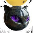 thumbnail image 1 of Halloween Cat Sculpture Resin Tabletop Statue para Del () Púrpura Negra, 1 of 9