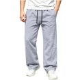 thumbnail image 3 of Pants Kids Dqueduo Boy's Solid Color Straight Wide Leg Casual Sportswear Elastic Waist Side Pocket Full Length Pants For Kids, 3 of 8