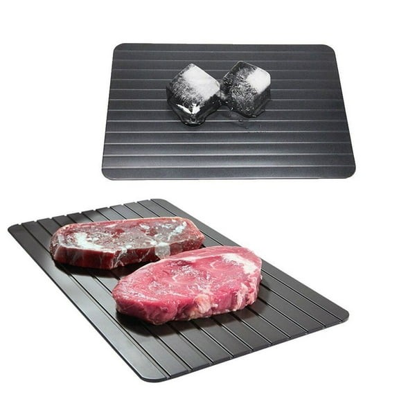 WHAMVOX  Quick Thaw Plate Serving Tray Meat Defrosting Trays for Food Black
