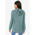thumbnail image 2 of Roaman's Women's Plus Size Thermal Waffle Hoodie Zip Up Cardigan Jacket, 2 of 5