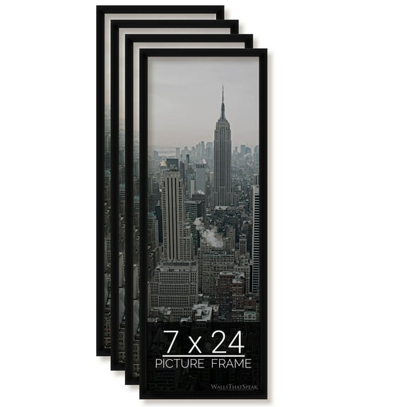 7x24 Black Picture Frame for Puzzles Posters Photos or Artwork, Set of 4