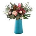 thumbnail image 2 of Vase Ceramics Wide Mouth Solid Color Minimalism Style Artificial Flowers Matte Home Decor Flower Pot, 2 of 18