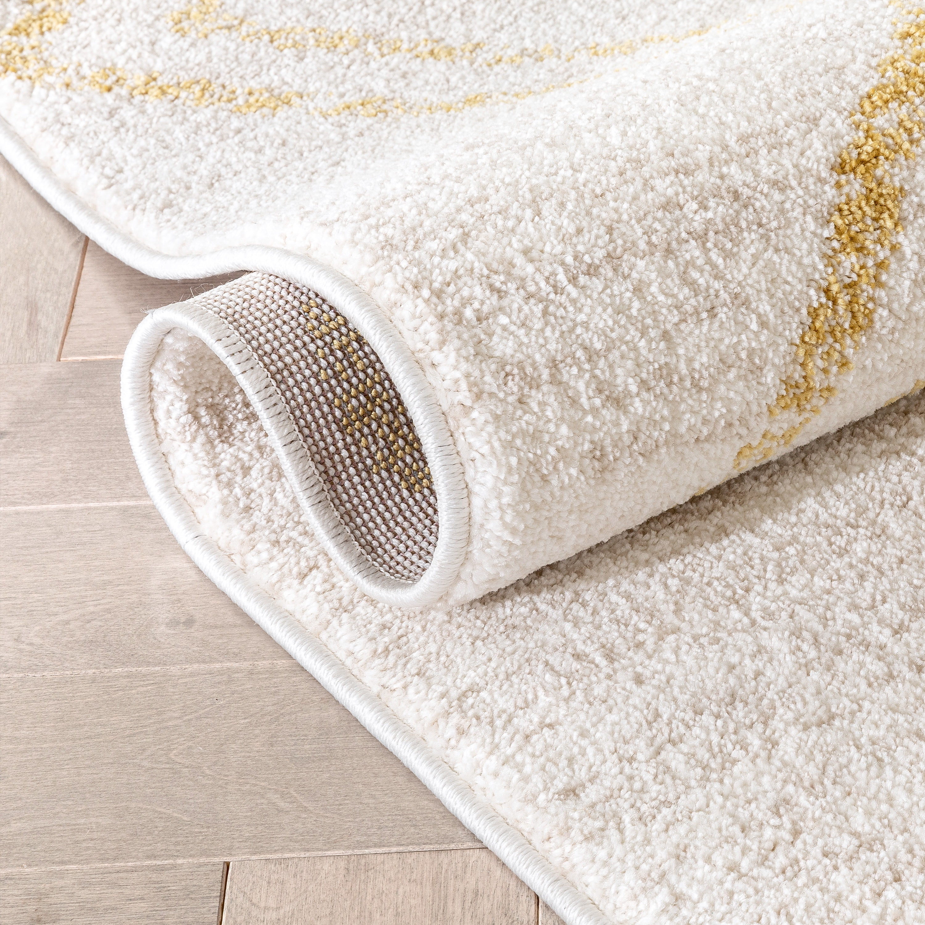 Well Woven Kennedy Reeve Modern Chevron Pattern Yellow Ivory 3'11" x 5'3" Kids Area Rug