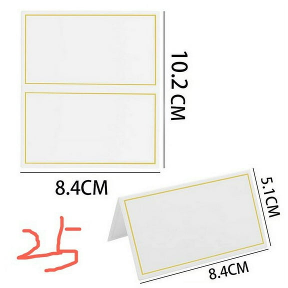 Myenne 25 Pcs Place Cards Table Seating Cards Bronzing Border Name Cards for Dinners Banquets Weddings