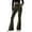 Army Green, variant on cocolona Womens High Waist Ribbed Flare Pants Elastic Waist Wide Leg Gym Workout Yoga Pants with Pockets