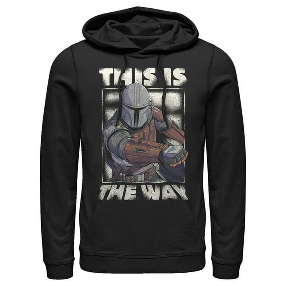 Men's Star Wars: The Mandalorian This Is The Way Mando  Pull Over Hoodie Black Small