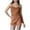 Brown Womens Pajamas, variant on Ribbed Knit Pajamas for Juniors 2 Piece Outfit Cute Sleeveless Tank Cami and Matching Shorts