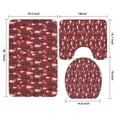 thumbnail image 3 of Red Christmas Tree Pattern Bathroom Rugs Sets 3 Piece,Toilet Cover Set,Absorbent Non Slip Bathroom Mats Sets with U-Shaped Contour Rug Toilet Rug Set, 3 of 5
