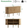 thumbnail image 2 of Merluxy Sideboard Buffet Cabinet with Solid Wood Legs,Mid Century TV Console for Living Room,Brown, 2 of 8