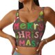 thumbnail image 1 of Fotbe Ho Ho Ho Merry Christmas Sujetador Deportivo Largo sin Aros para Mujer con Almohadillas y Soporte Medio, Transpirable y Absorbente, Camiseta Tipo Chaleco o Tank Top-Medium, 1 of 8